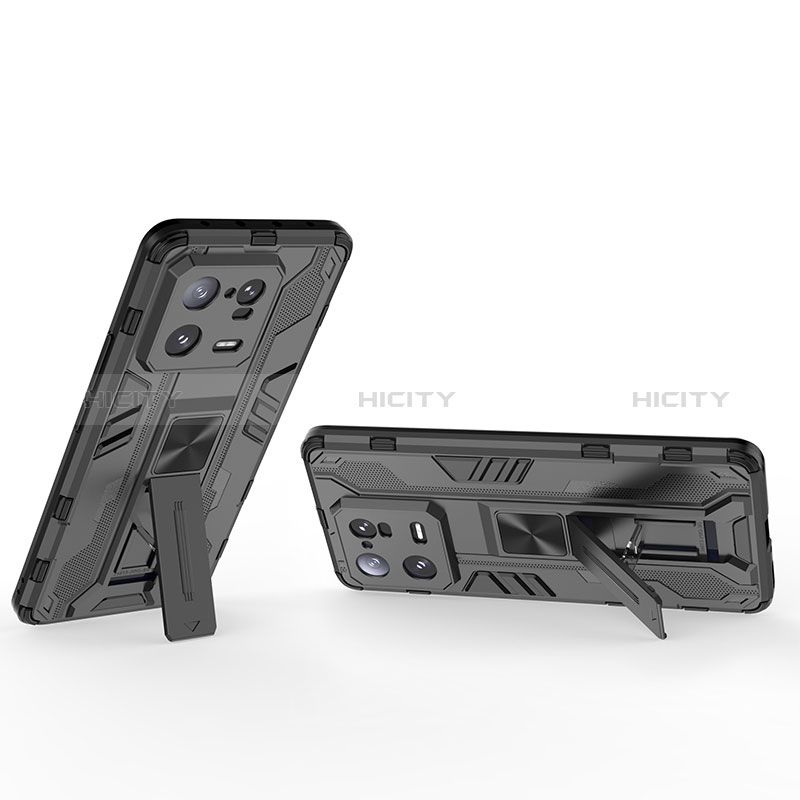 Funda Bumper Silicona y Plastico Mate Carcasa con Magnetico Soporte KC1 para Xiaomi Mi 13 Pro 5G