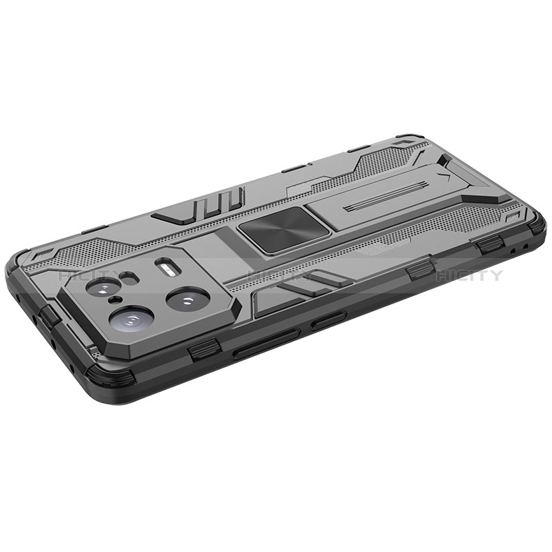 Funda Bumper Silicona y Plastico Mate Carcasa con Magnetico Soporte KC1 para Xiaomi Mi 13 Pro 5G