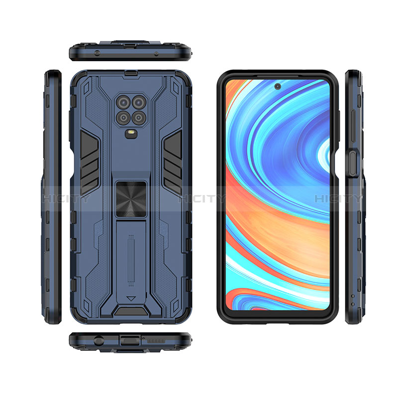 Funda Bumper Silicona y Plastico Mate Carcasa con Magnetico Soporte KC1 para Xiaomi Poco M2 Pro