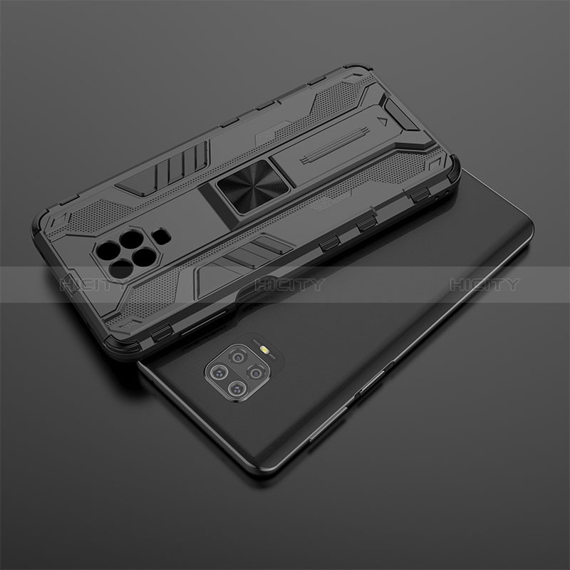 Funda Bumper Silicona y Plastico Mate Carcasa con Magnetico Soporte KC1 para Xiaomi Poco M2 Pro