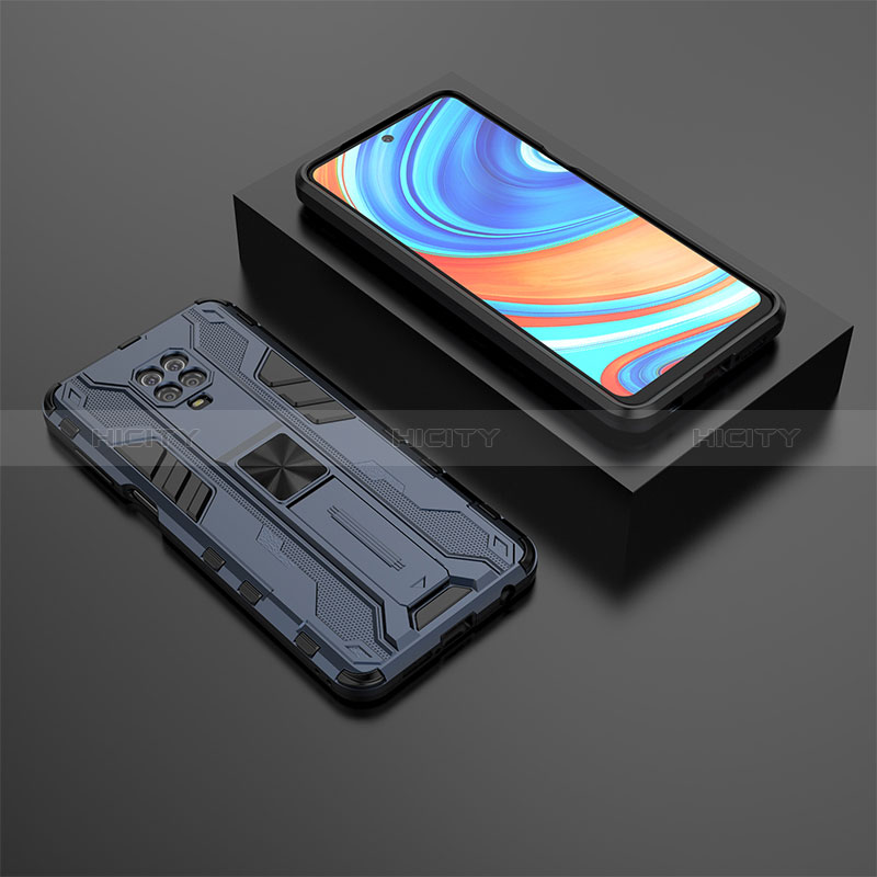 Funda Bumper Silicona y Plastico Mate Carcasa con Magnetico Soporte KC1 para Xiaomi Poco M2 Pro