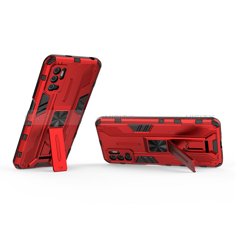 Funda Bumper Silicona y Plastico Mate Carcasa con Magnetico Soporte KC1 para Xiaomi POCO M3 Pro 5G