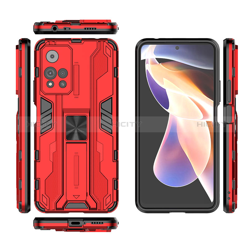 Funda Bumper Silicona y Plastico Mate Carcasa con Magnetico Soporte KC1 para Xiaomi Poco X4 NFC