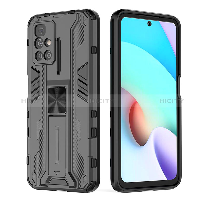 Funda Bumper Silicona y Plastico Mate Carcasa con Magnetico Soporte KC1 para Xiaomi Redmi 10 (2022)