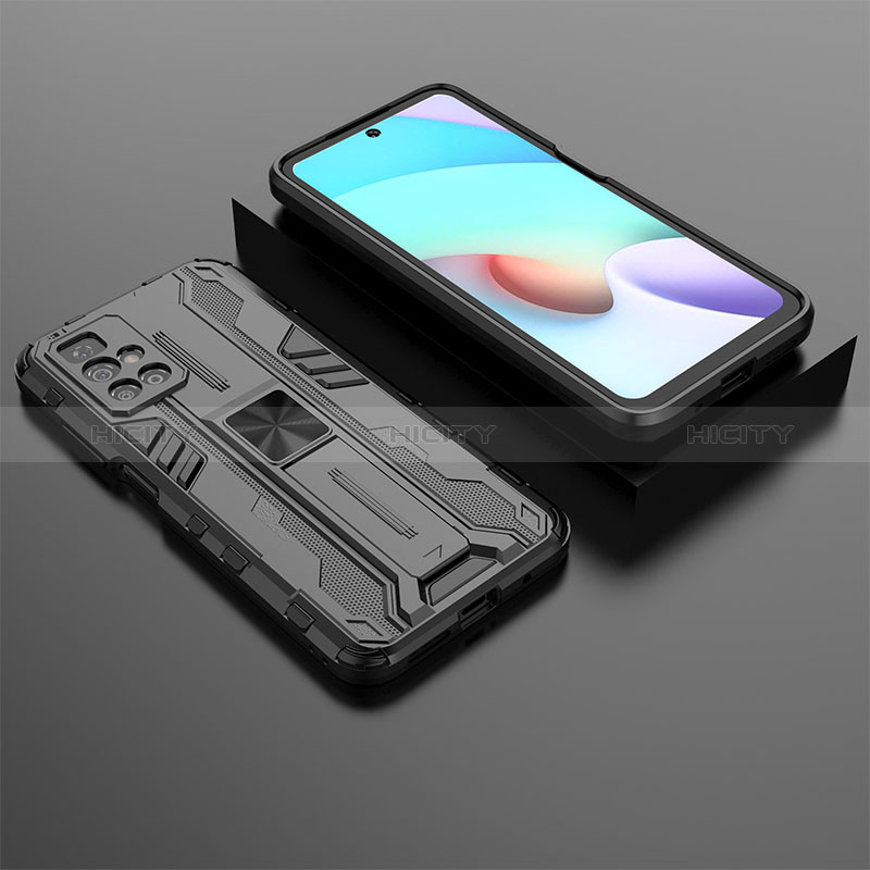 Funda Bumper Silicona y Plastico Mate Carcasa con Magnetico Soporte KC1 para Xiaomi Redmi 10 (2022)