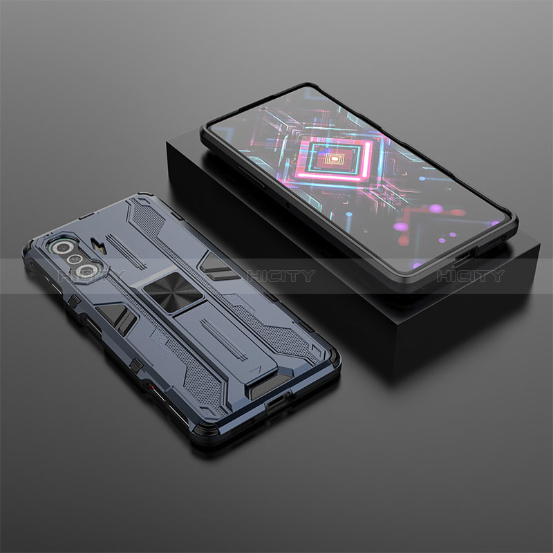 Funda Bumper Silicona y Plastico Mate Carcasa con Magnetico Soporte KC1 para Xiaomi Redmi K40 Gaming 5G