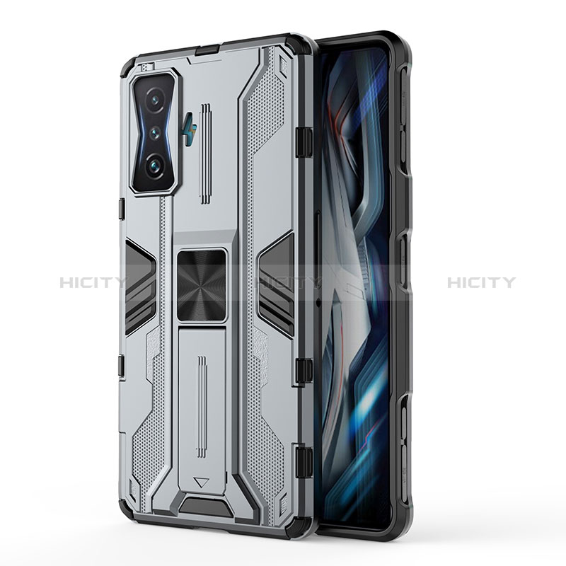 Funda Bumper Silicona y Plastico Mate Carcasa con Magnetico Soporte KC1 para Xiaomi Redmi K50 Gaming AMG F1 5G