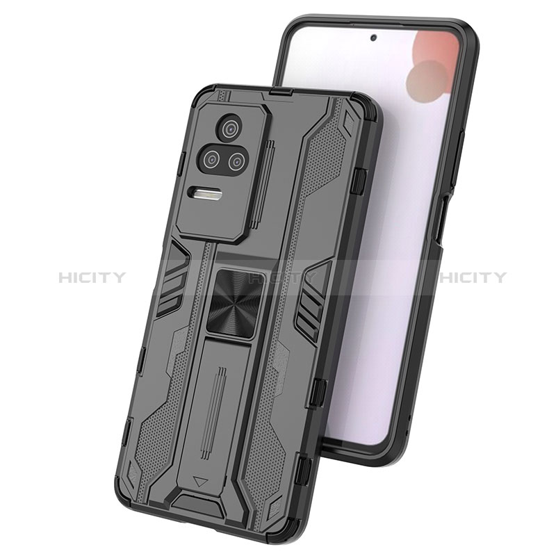 Funda Bumper Silicona y Plastico Mate Carcasa con Magnetico Soporte KC1 para Xiaomi Redmi K50 Pro 5G