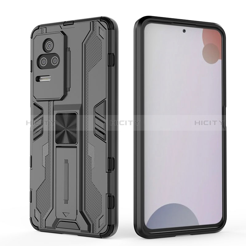 Funda Bumper Silicona y Plastico Mate Carcasa con Magnetico Soporte KC1 para Xiaomi Redmi K50 Pro 5G