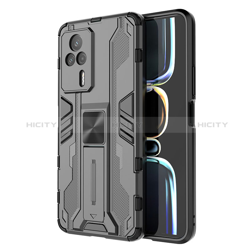 Funda Bumper Silicona y Plastico Mate Carcasa con Magnetico Soporte KC1 para Xiaomi Redmi K60E 5G