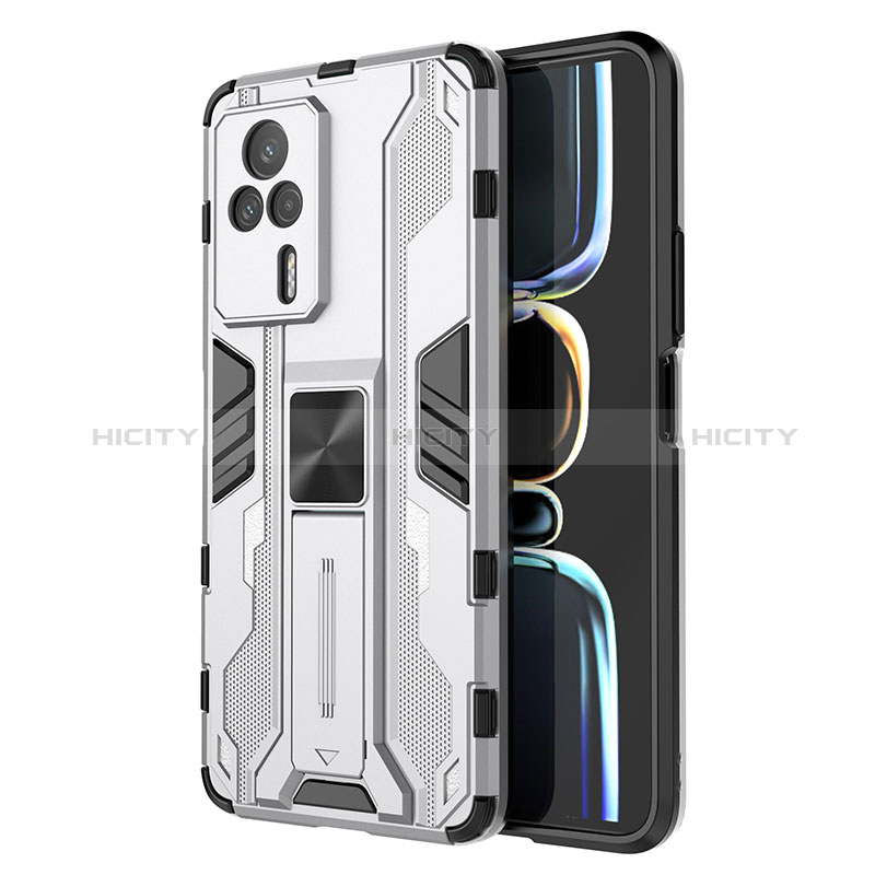 Funda Bumper Silicona y Plastico Mate Carcasa con Magnetico Soporte KC1 para Xiaomi Redmi K60E 5G