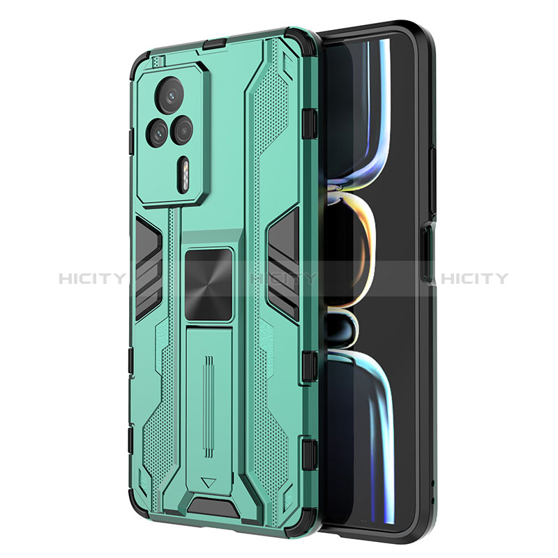 Funda Bumper Silicona y Plastico Mate Carcasa con Magnetico Soporte KC1 para Xiaomi Redmi K60E 5G