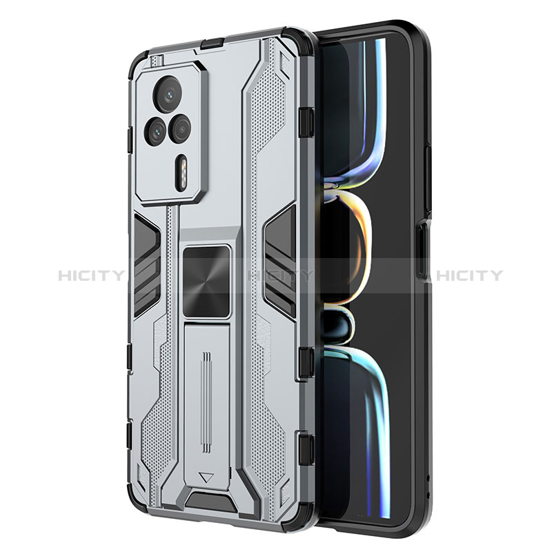 Funda Bumper Silicona y Plastico Mate Carcasa con Magnetico Soporte KC1 para Xiaomi Redmi K60E 5G