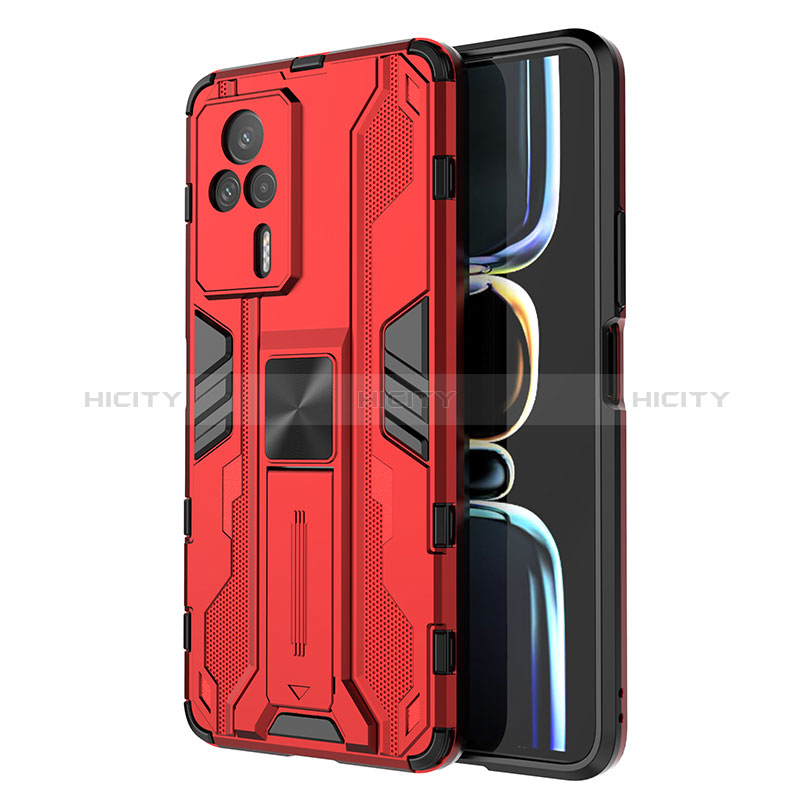 Funda Bumper Silicona y Plastico Mate Carcasa con Magnetico Soporte KC1 para Xiaomi Redmi K60E 5G