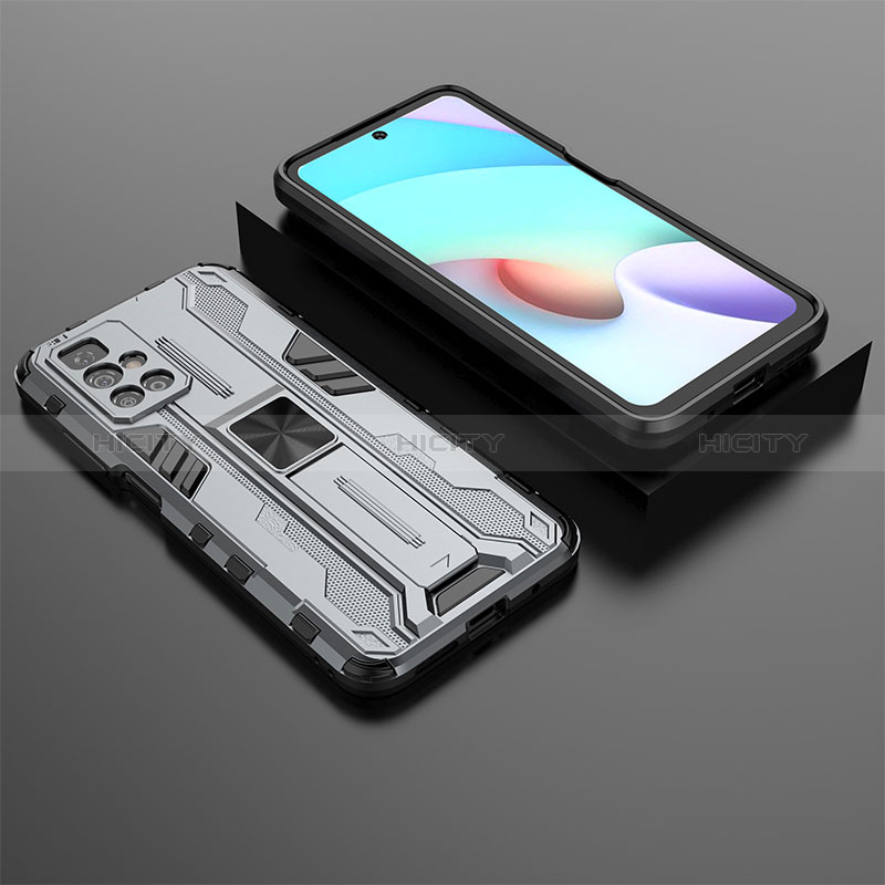 Funda Bumper Silicona y Plastico Mate Carcasa con Magnetico Soporte KC1 para Xiaomi Redmi Note 11 4G (2021)