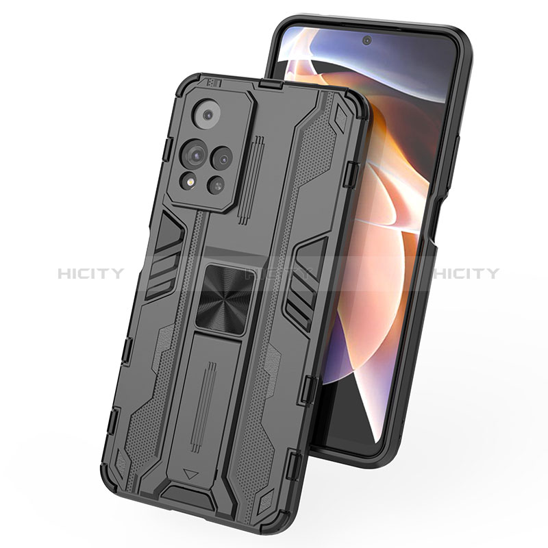 Funda Bumper Silicona y Plastico Mate Carcasa con Magnetico Soporte KC1 para Xiaomi Redmi Note 11 Pro+ Plus 5G