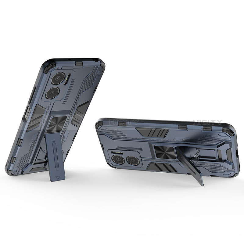 Funda Bumper Silicona y Plastico Mate Carcasa con Magnetico Soporte KC1 para Xiaomi Redmi Note 11E 5G