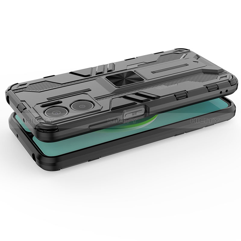 Funda Bumper Silicona y Plastico Mate Carcasa con Magnetico Soporte KC1 para Xiaomi Redmi Note 11E 5G
