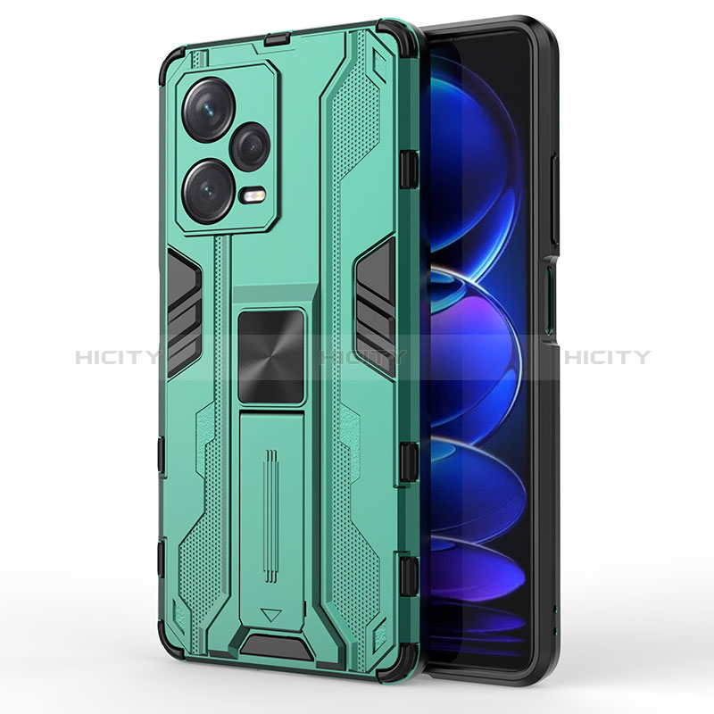 Funda Bumper Silicona y Plastico Mate Carcasa con Magnetico Soporte KC1 para Xiaomi Redmi Note 12 Pro+ Plus 5G