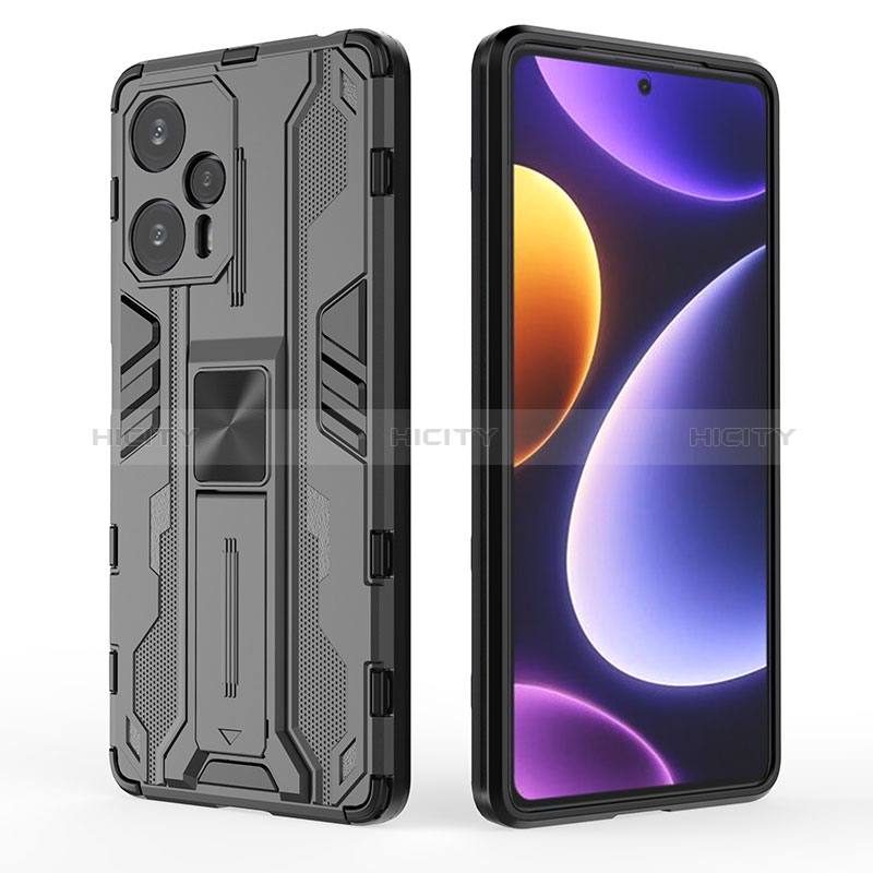 Funda Bumper Silicona y Plastico Mate Carcasa con Magnetico Soporte KC1 para Xiaomi Redmi Note 12 Turbo 5G