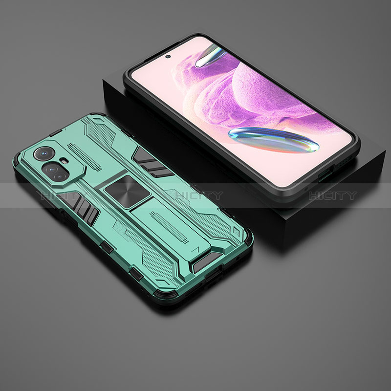 Funda Bumper Silicona y Plastico Mate Carcasa con Magnetico Soporte KC1 para Xiaomi Redmi Note 12S