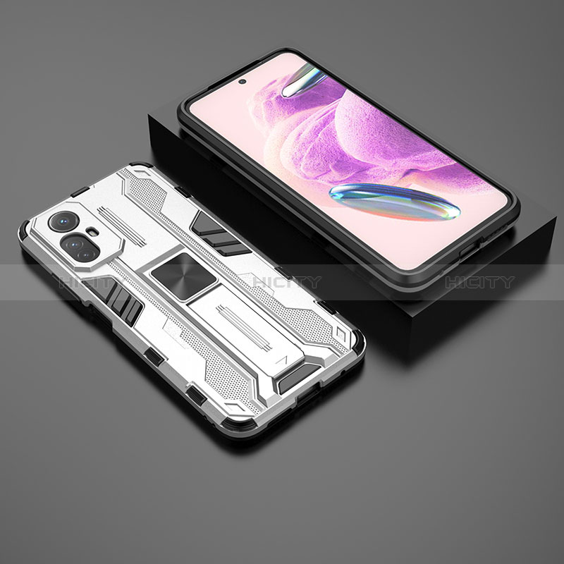 Funda Bumper Silicona y Plastico Mate Carcasa con Magnetico Soporte KC1 para Xiaomi Redmi Note 12S