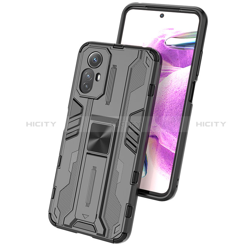 Funda Bumper Silicona y Plastico Mate Carcasa con Magnetico Soporte KC1 para Xiaomi Redmi Note 12S