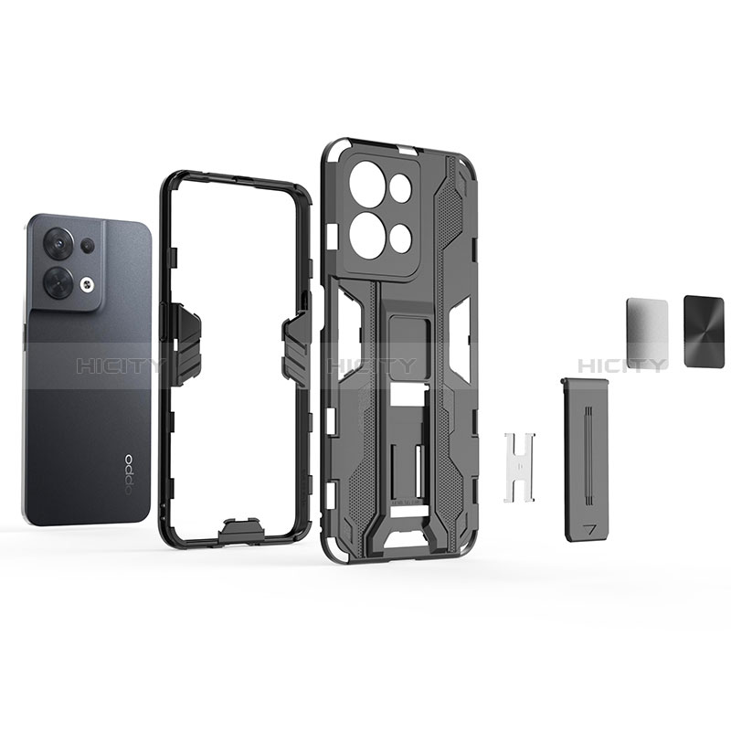 Funda Bumper Silicona y Plastico Mate Carcasa con Magnetico Soporte KC1 para Xiaomi Redmi Note 13 5G