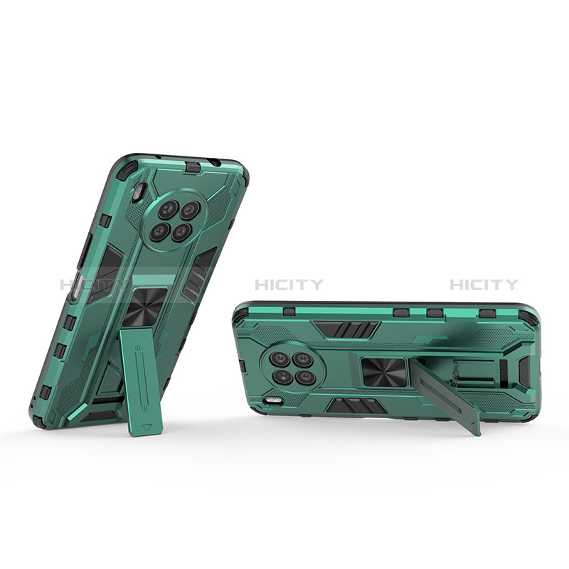 Funda Bumper Silicona y Plastico Mate Carcasa con Magnetico Soporte KC2 para Huawei Honor 50 Lite