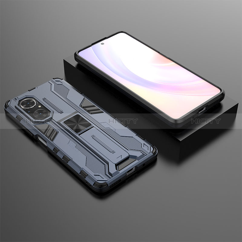 Funda Bumper Silicona y Plastico Mate Carcasa con Magnetico Soporte KC2 para Huawei Honor 50 SE 5G