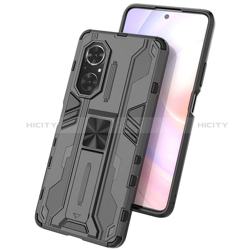 Funda Bumper Silicona y Plastico Mate Carcasa con Magnetico Soporte KC2 para Huawei Honor 50 SE 5G