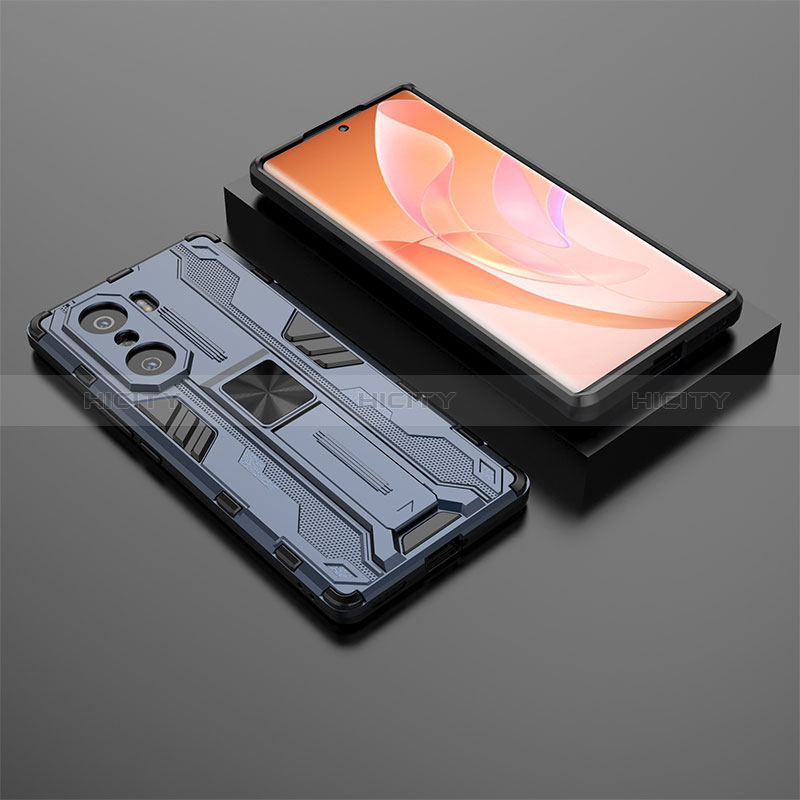 Funda Bumper Silicona y Plastico Mate Carcasa con Magnetico Soporte KC2 para Huawei Honor 60 Pro 5G