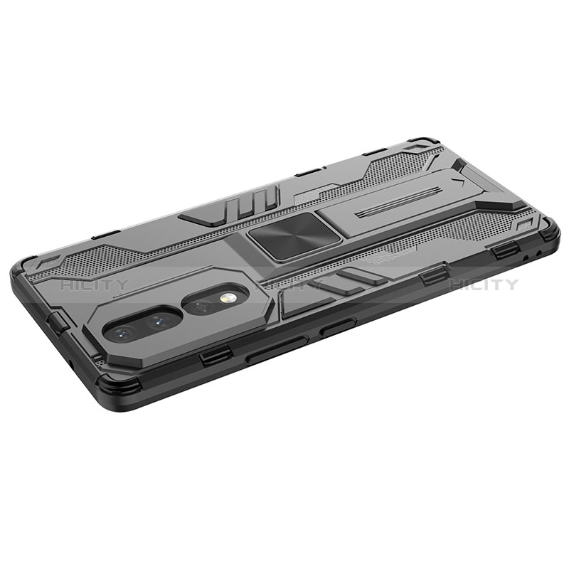 Funda Bumper Silicona y Plastico Mate Carcasa con Magnetico Soporte KC2 para Huawei Honor 80 5G