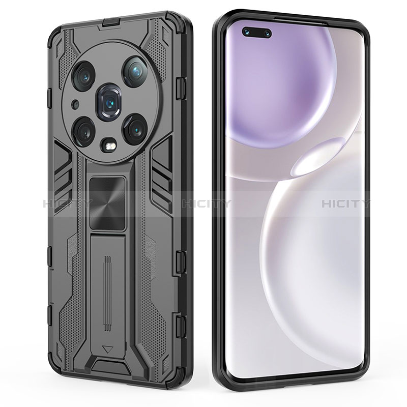 Funda Bumper Silicona y Plastico Mate Carcasa con Magnetico Soporte KC2 para Huawei Honor Magic4 Pro 5G