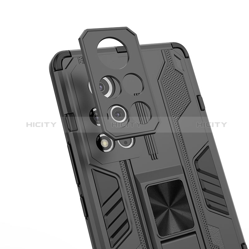 Funda Bumper Silicona y Plastico Mate Carcasa con Magnetico Soporte KC2 para Huawei Honor V40 5G