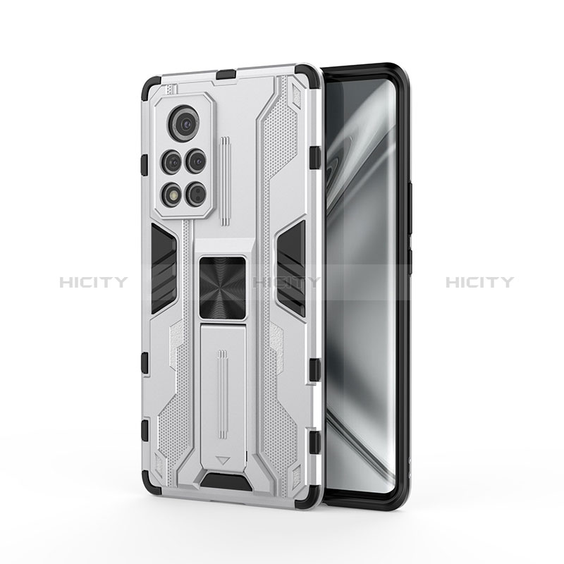 Funda Bumper Silicona y Plastico Mate Carcasa con Magnetico Soporte KC2 para Huawei Honor V40 5G