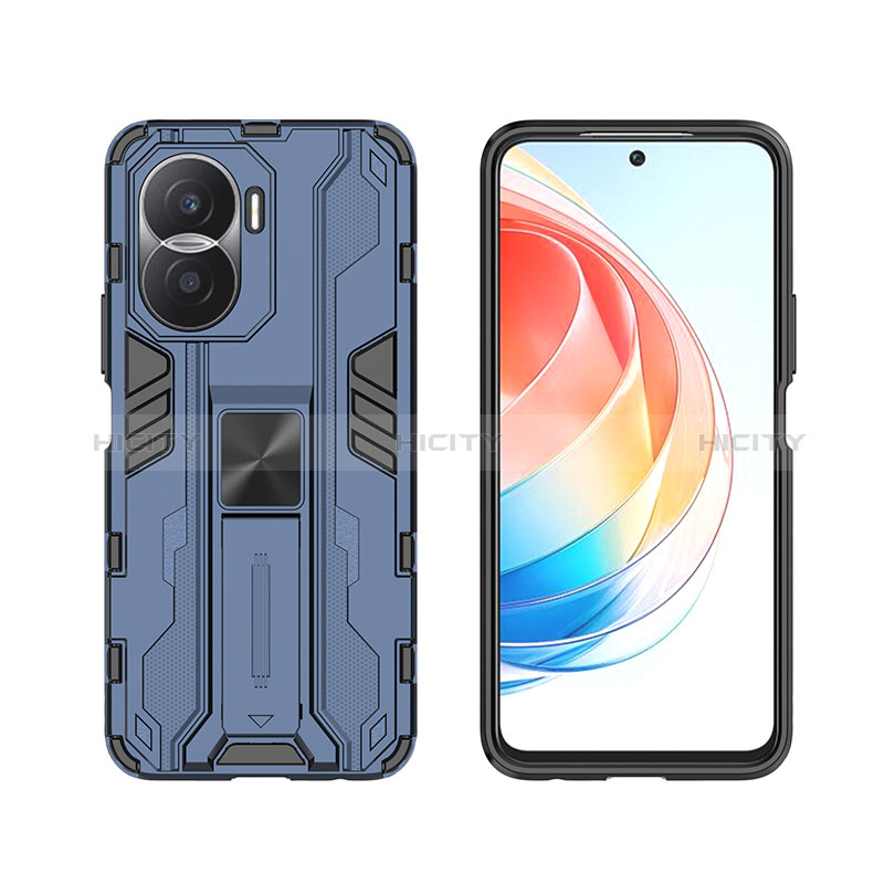 Funda Bumper Silicona y Plastico Mate Carcasa con Magnetico Soporte KC2 para Huawei Honor X40i 5G