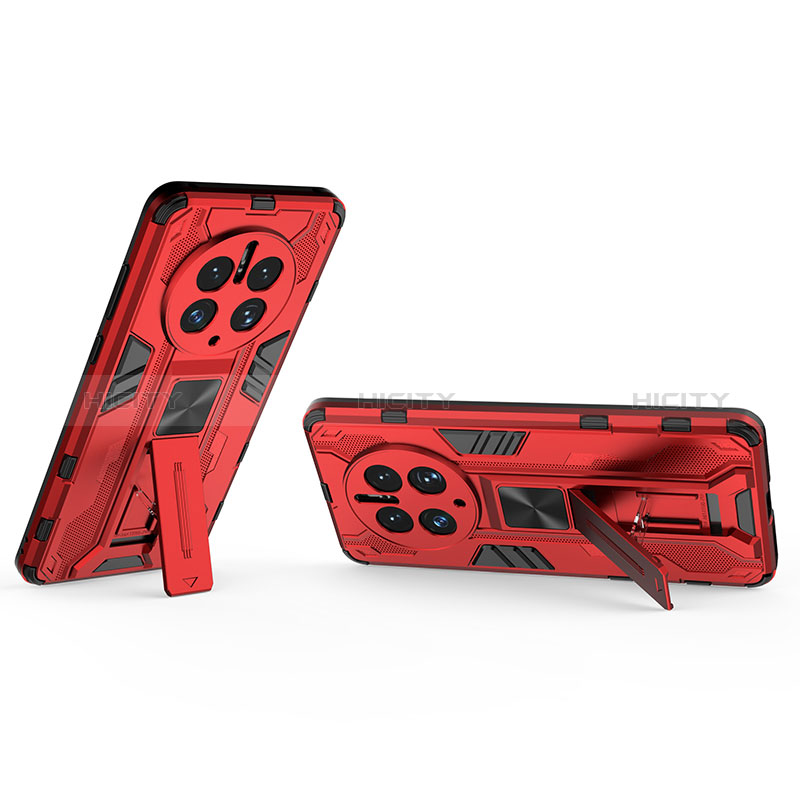 Funda Bumper Silicona y Plastico Mate Carcasa con Magnetico Soporte KC2 para Huawei Mate 50 Pro