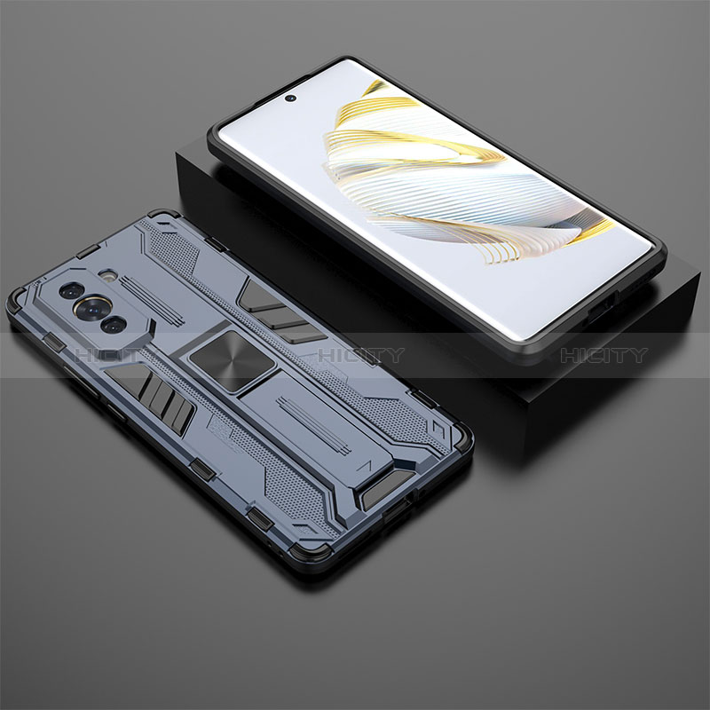 Funda Bumper Silicona y Plastico Mate Carcasa con Magnetico Soporte KC2 para Huawei Nova 10