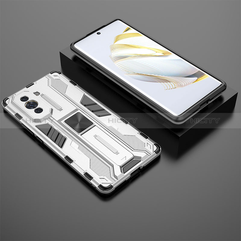 Funda Bumper Silicona y Plastico Mate Carcasa con Magnetico Soporte KC2 para Huawei Nova 10