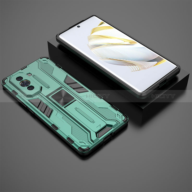 Funda Bumper Silicona y Plastico Mate Carcasa con Magnetico Soporte KC2 para Huawei Nova 10