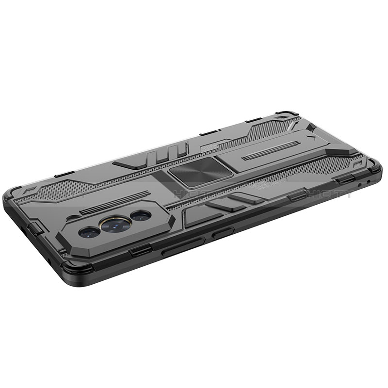 Funda Bumper Silicona y Plastico Mate Carcasa con Magnetico Soporte KC2 para Huawei Nova 10