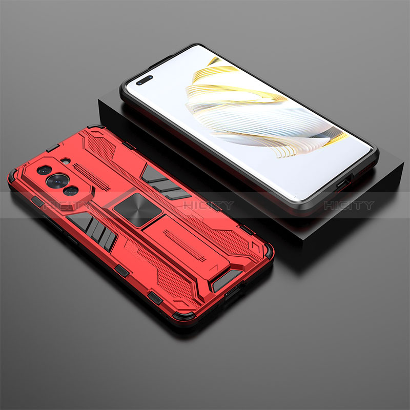 Funda Bumper Silicona y Plastico Mate Carcasa con Magnetico Soporte KC2 para Huawei Nova 10 Pro