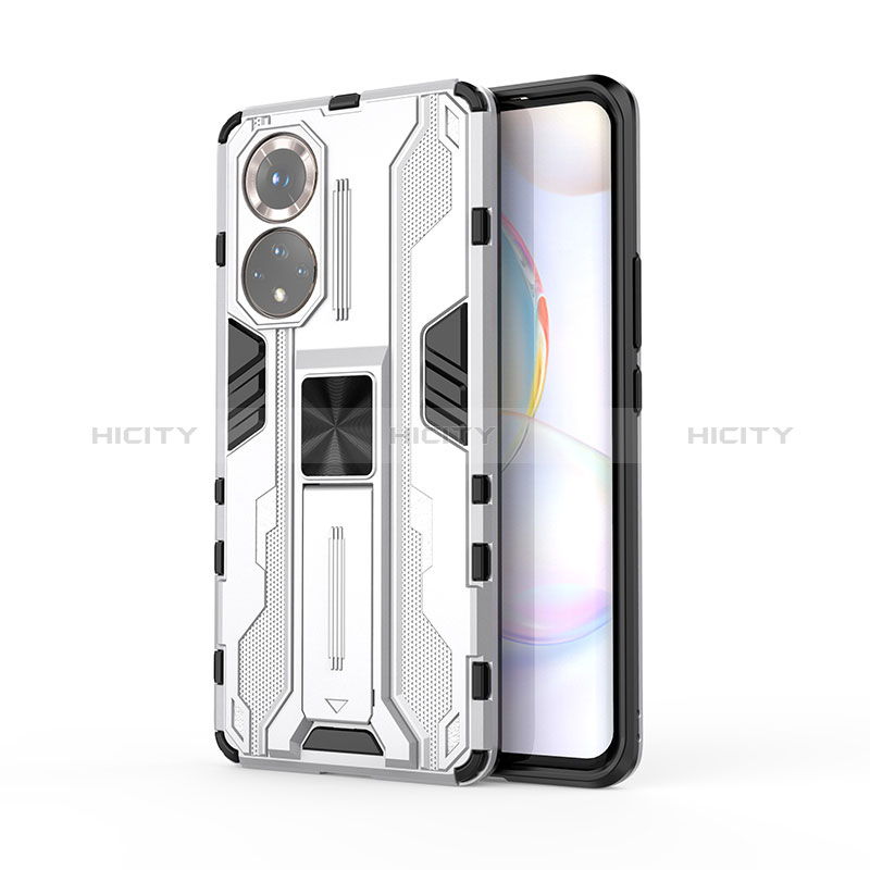 Funda Bumper Silicona y Plastico Mate Carcasa con Magnetico Soporte KC2 para Huawei Nova 9