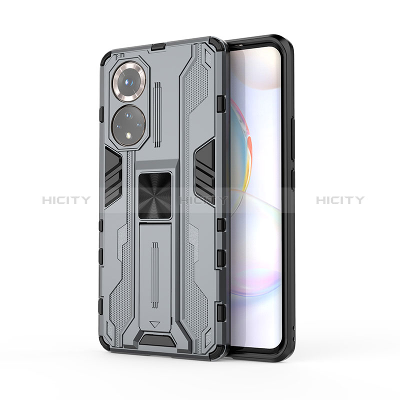 Funda Bumper Silicona y Plastico Mate Carcasa con Magnetico Soporte KC2 para Huawei Nova 9