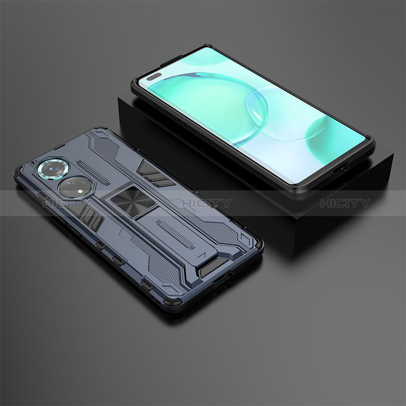 Funda Bumper Silicona y Plastico Mate Carcasa con Magnetico Soporte KC2 para Huawei Nova 9 Pro