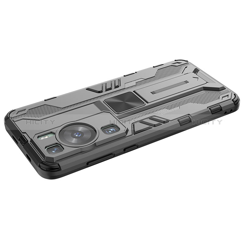 Funda Bumper Silicona y Plastico Mate Carcasa con Magnetico Soporte KC2 para Huawei P60