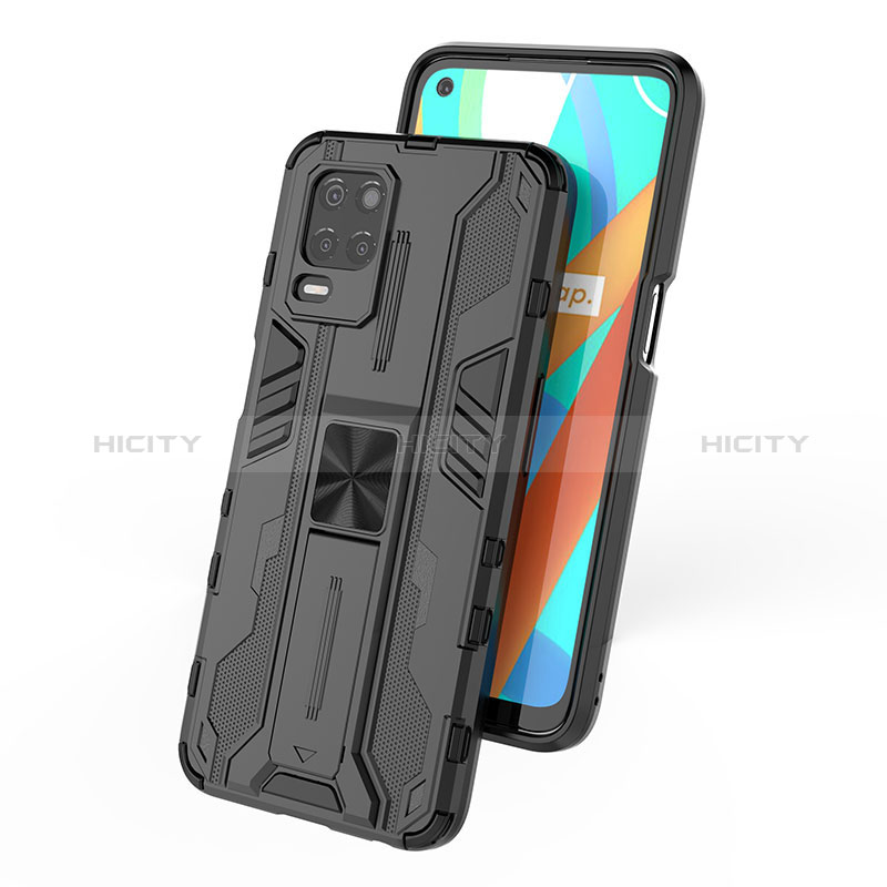 Funda Bumper Silicona y Plastico Mate Carcasa con Magnetico Soporte KC2 para Realme 8s 5G