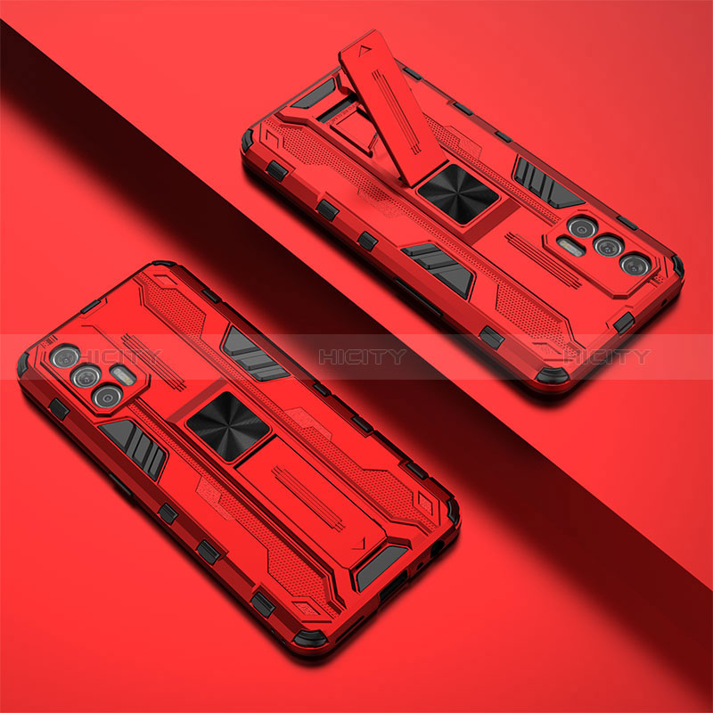 Funda Bumper Silicona y Plastico Mate Carcasa con Magnetico Soporte KC2 para Realme GT 5G