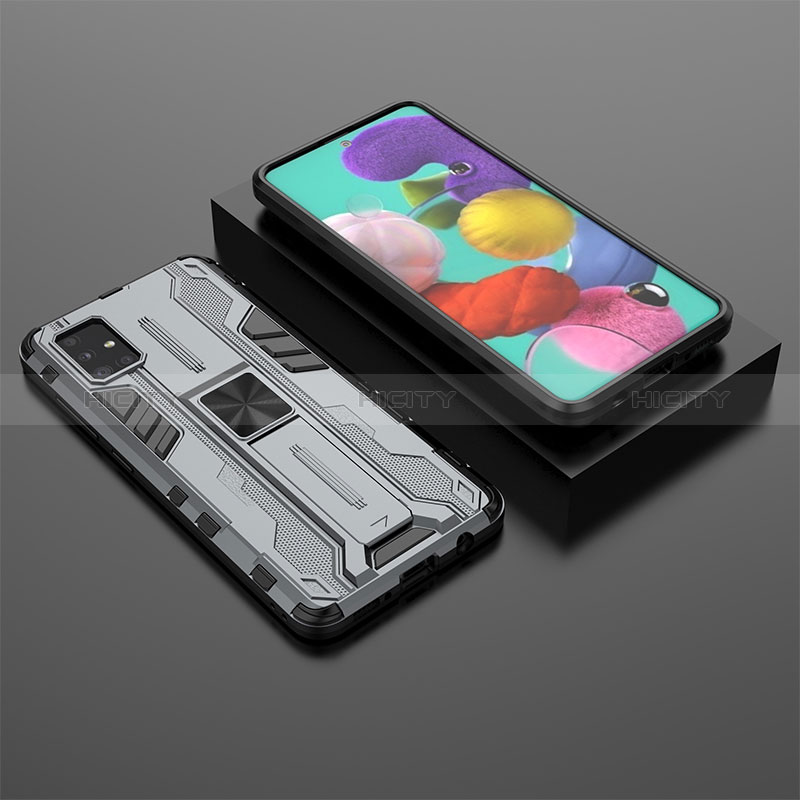 Funda Bumper Silicona y Plastico Mate Carcasa con Magnetico Soporte KC2 para Samsung Galaxy A51 4G